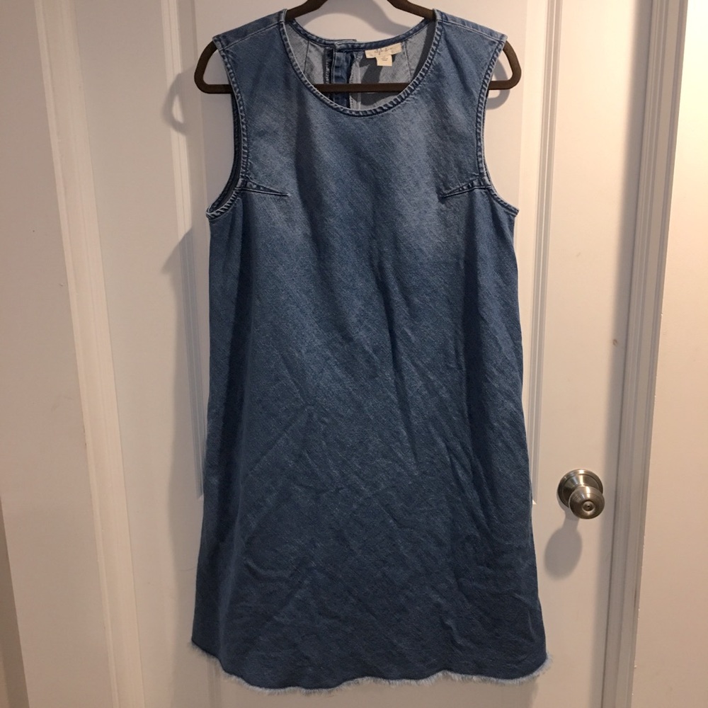 Style & Co Blue Jean Dress size 14 raw hem